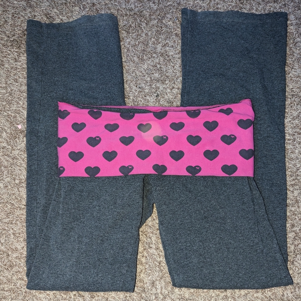 Vintage Victorias Secret PINK flared fold over yoga pants/leggings!!